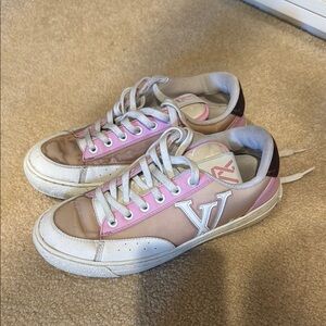 Louis Vuitton Pink and White Women's Sneakers